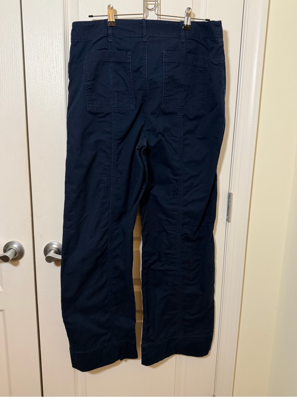 LOFT Navy Cropped Wide-Leg Women's Pants